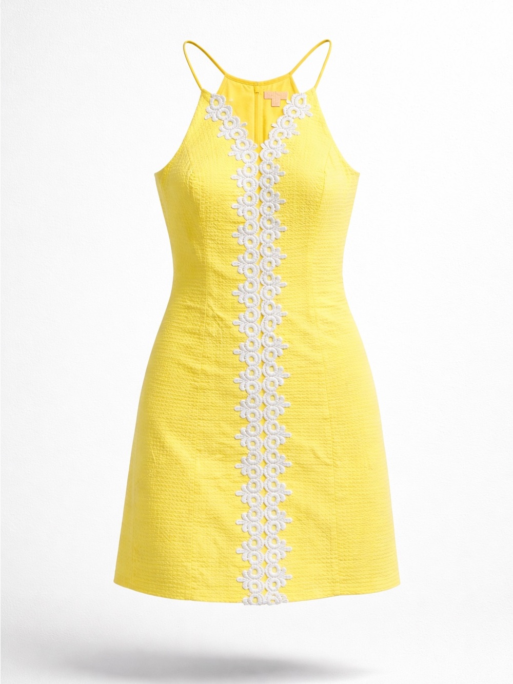 Lilly Pulitzer Pearl Sweet Tarty Yellow White Lace Shift Dress Size 6 - Picture 6 of 13